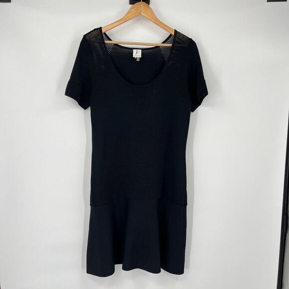 Julia Jordan Stretch Knit Fit & Flare Short Sleeve Dress Black Women's Size XLG - Picture 1 of 7
